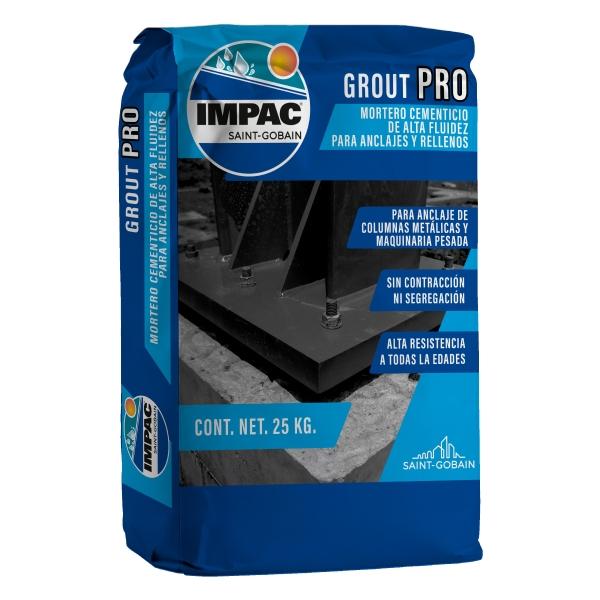 MORTERO CEMENTICIO GROUT PRO PARA ANCLAJES ALTA FLUIDEZ 25 KG