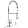 LLAVE PARA FREGADERO MONOMANDO CROMO RESORTE EN CURVA 8" CON POWERCLEAN
