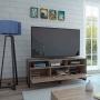 MUEBLE PARA TV PARA 60 PULGADAS MELAMINA CAFÉ MIEL 139.5 X 40.6 X 55.05 CM