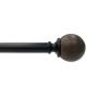 SET DE CORTINERO AJUSTABLE SIMPLE 1 pulg. DE 182 A 365 CM ESTILO BOLA EN TONO MADERA