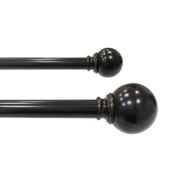 SET DE CORTINERO AJUSTABLE DOBLE 5/8 pulg. & 3/4 pulg. DE 91 A 182 CM ESTILO ESFERA EN BRONCE