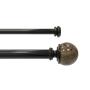 SET DE CORTINERO AJUSTABLE DOBLE 3/4 pulg. & 1 pulg. DE 182 A 365 CM ESTILO ESFERA MARMOL EN BRONCE