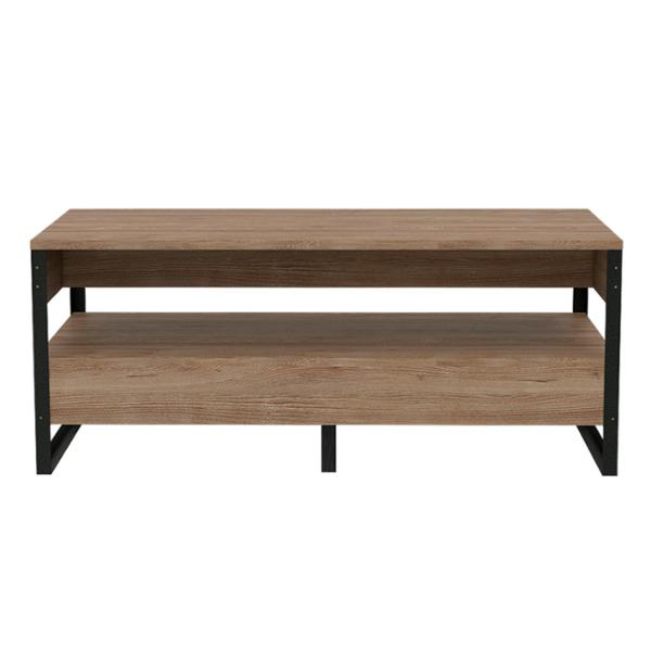 MESA DE CENTRO DECORATIVA MAX MELAMINA Y METAL 40.7 X 98 X 40.6 CM CAFÉ MIEL