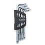 JUEGO DE LLAVES TORX TIPO L 9 PIEZAS ACERO S2 BRAZO LARGO MAGNETICO