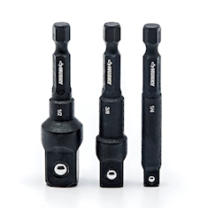 JUEGO DE ADAPTADORES DE IMPACTO 3 PIEZAS CUADRO 1/4" ACERO