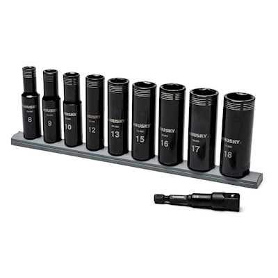 JUEGO DE DADOS HIBRIDO CUADRO 3/8" METRICO ACERO 10 PIEZAS