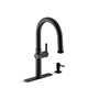 LLAVE PARA FREGADERO MONOMANDO NEGRO CUELLO ALTO 8" CON MANGUERA EXTRAÍBLE
