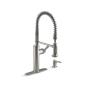 LLAVE PARA FREGADERO MONOMANDO ACERO INOXIDABLE MANERAL TIPO PALANCA 8" MANGUERA EXTRAÍBLE
