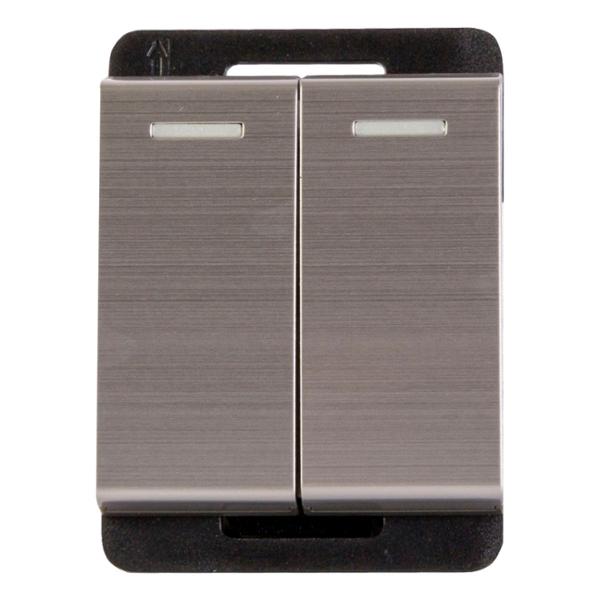 INTERRUPTOR DOBLE DE 1 POLO DE 1/2 PULGADA PLATA