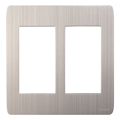 PLACA DECORATIVA PARA 6 MÓDULOS ACERO INOXIDABLE PLATA