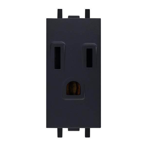 CONTACTO DE 1 MÓDULO NEGRO CARBONCILLO
