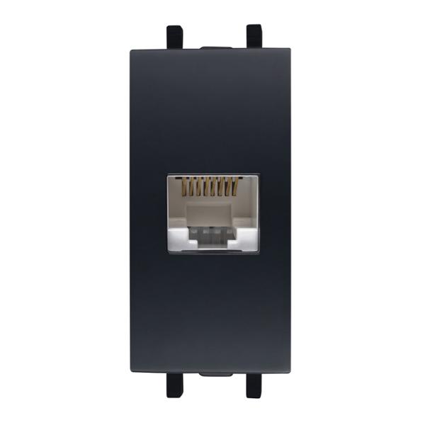 TOMA DE CÓMPUTO TIPO RJ45 DE 1 MÓDULO NEGRO CARBONCILLO