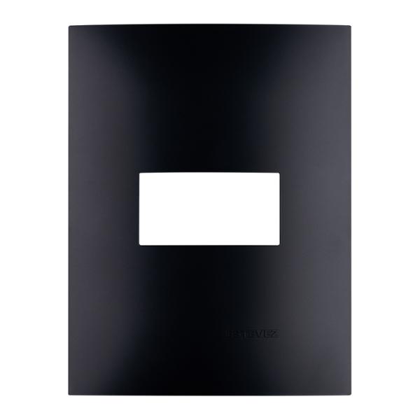 PLACA DE PARED DE 1 MÓDULO NEGRO CARBONCILLO