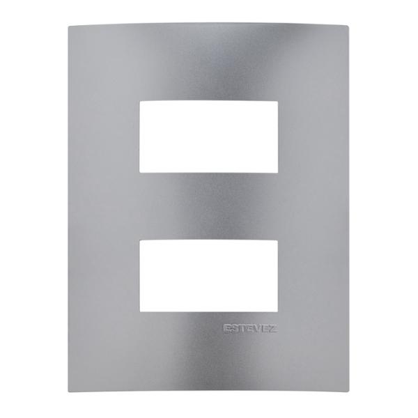 PLACA DE PARED DE 2 MÓDULOS GRIS TITANIO MATE