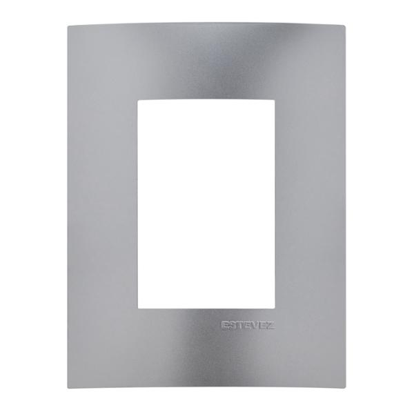 PLACA DE PARED DE 3 MÓDULOS GRIS TITANIO MATE