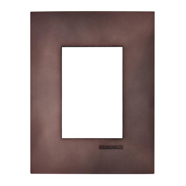 PLACA DE PARED DE 3 MÓDULOS GUNMETAL