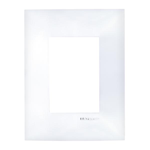 PLACA DE PARED DE 3 MÓDULOS CROMO LÍQUIDO