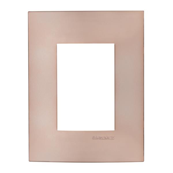 PLACA DE PARED DE 3 MÓDULOS COBRE MATE