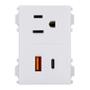 CONTACTO CON CARGADOR USB TIPO A Y TIPO C DE 3 MÓDULOS BLANCO