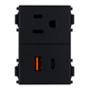 CONTACTO CON CARGADOR USB TIPO A Y TIPO C DE 3 MÓDULOS NEGRO