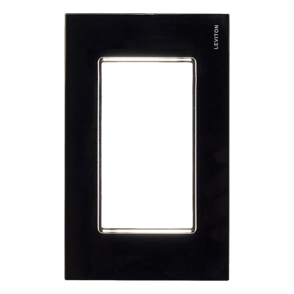 PLACA PARA 3 MÓDULOS CRISTAL TEMPLADO NEGRO