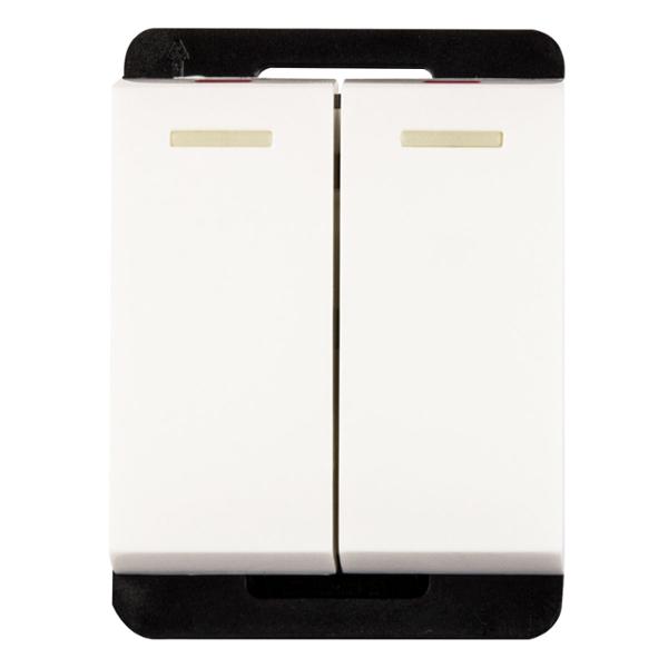 INTERRUPTOR DOBLE DE 1/2 PULGADA BLANCO