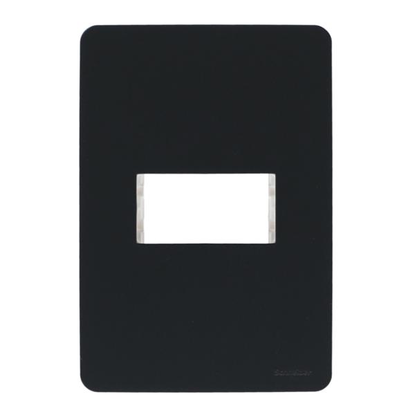PLACA DE 1 MÓDULO DECORATIVA PLÁSTICO NEGRO