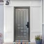PUERTA EXTERIOR DE SEGURIDAD 13 PASADORES CERRADURA DIGITAL 96 X 213 CM IZQUIERDA GRIS TEXTURIZADO