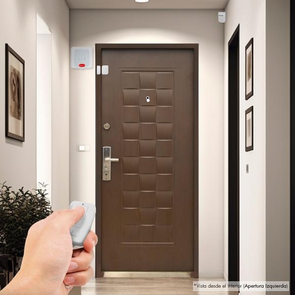PUERTA EXTERIOR DE SEGURIDAD 16 PASADORES 96 X 213 CM IZQUIERDA EMBERO TIPO MADERA
