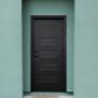 PUERTA EXTERIOR DE SEGURIDAD 7 PASADORES CON CERRADURA DIGITAL 96 X 213 CM DERECHA NEGRO MATE