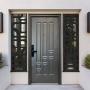 PUERTA EXTERIOR SEGURIDAD 13 PASADORES CERRADURA DIGITAL 96 X 213 CM DERECHA GRIS MATE