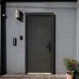 PUERTA EXTERIOR DE SEGURIDAD PRAGA 13 PASADORES CERRADURA DIGITAL 96 X 213 CM IZQUIERDA NEGRO