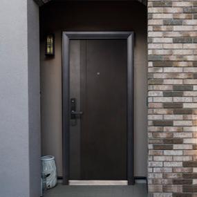 PUERTA EXTERIOR DE SEGURIDAD 13 PASADORES CON CERRADURA DIGITAL 96 X 213CM DERECHA NEGRO TEXTURIZADO