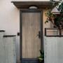 PUERTA EXTERIOR DE SEGURIDAD 13 PASADORES CON CERRADURA DIGITAL 96X213 CM IZQUIERDA GRIS TIPO MADERA