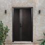 PUERTA EXTERIOR DE SEGURIDAD 15 PASADORES CERRADURA DIGITAL 120 X 213 CM DERECHA NEGRO