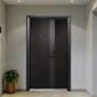 PUERTA EXTERIOR DE SEGURIDAD CON FIJO 14 PASADORES CON CERRADURA DIGITAL 120 X 213CM IZQUIERDA NEGRO