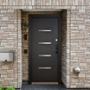 PUERTA EXTERIOR DE SEGURIDAD 16 PASADORES CERRADURA DIGITAL 96 X 213 CM IZQUIERDA NEGRO TEXTURIZADO