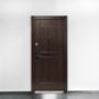 PUERTA EXTERIOR DE SEGURIDAD 16 PASADORES CERRADURA DIGITAL 96 X 213 CM DERECHA NOGAL TIPO MADERA
