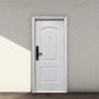 PUERTA EXTERIOR DE SEGURIDAD 13 PASADORES CON CERRADURA DIGITAL 96 X 213 CM DERECHA BLANCO MATE