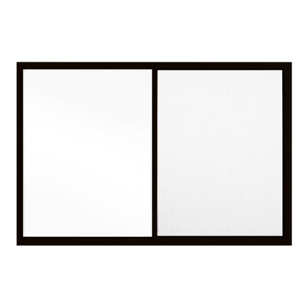 VENTANA CORREDIZA DE ALUMINIO 150 X 100CM IZQUIERDA A DERECHA CHOCOLATE