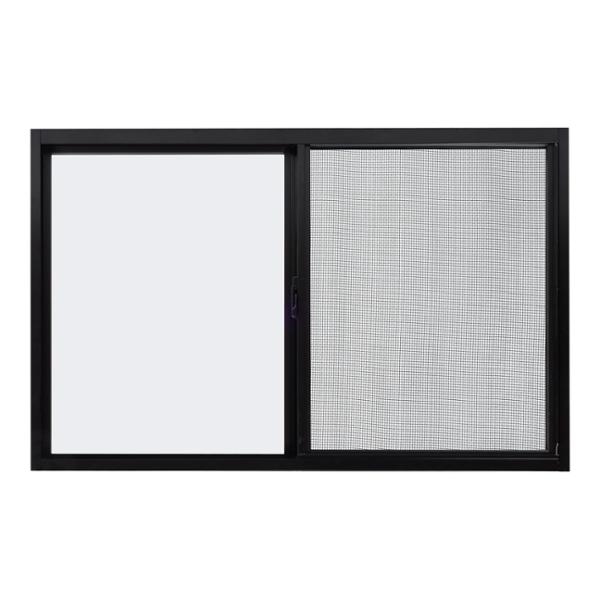VENTANA CORREDIZA DE ALUMINIO 90 X 60CM IZQUIERDA A DERECHA CHOCOLATE