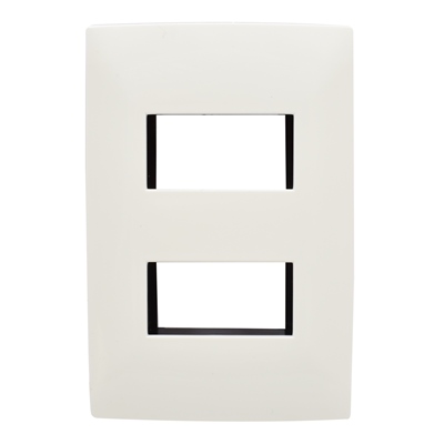 PLACA DECORATIVA PARA 2 MÓDULOS PLÁSTICO BLANCO 20 PIEZAS