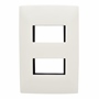 PLACA DECORATIVA PARA 2 MÓDULOS PLÁSTICO BLANCO 20 PIEZAS