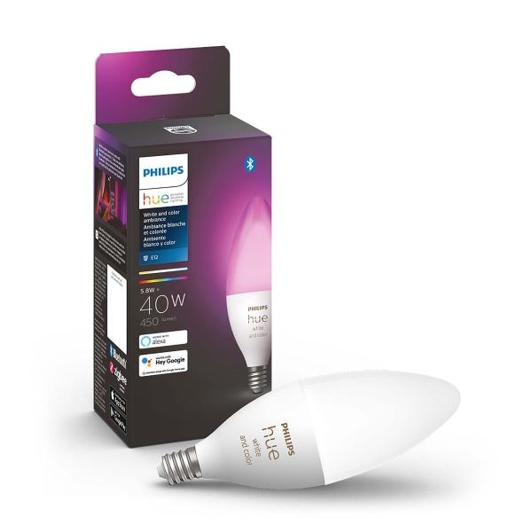 FOCO INTELIGENTE PHILIPS HUE MUTICOLOR VELA E12