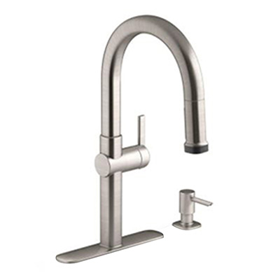 LLAVE PARA COCINA RUNE MONOMANDO MANDO EXTRAIBLE ACERO INOXIDABLE