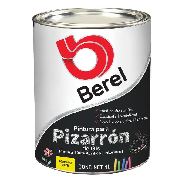PINTURA PARA PIZARRÓN BEREL ACRÍLICA INTERIOR 1L BASE NEUTRA MATE