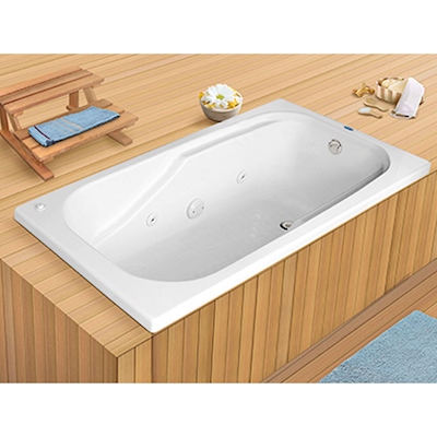 TINA DE BAÑO BARCELONA DE SOBREPONER 145 L RECTANGULAR CON HIDROMASAJE