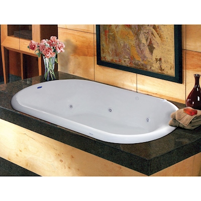 TINA DE BAÑO CLÁSICA DE SOBREPONER 150 L OVALADA CON HIDROMASAJE