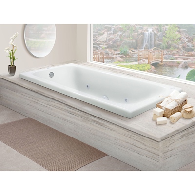 TINA DE BAÑO I DE SOBREPONER 140 L RECTANGULAR CON HIDROMASAJE
