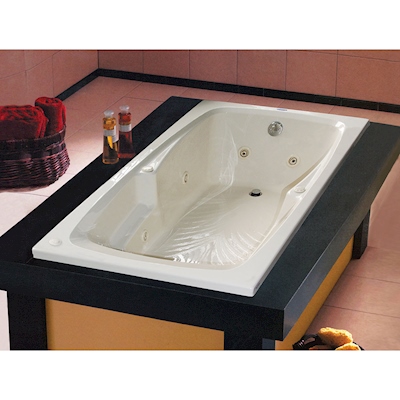TINA DE BAÑO MALAGA DE SOBREPONER 170 L RECTANGULAR CON HIDROMASAJE